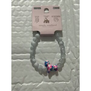 Simply Southern Conserve & Protect Gorilla Track Bracelet Grey Pink Blue NEW
